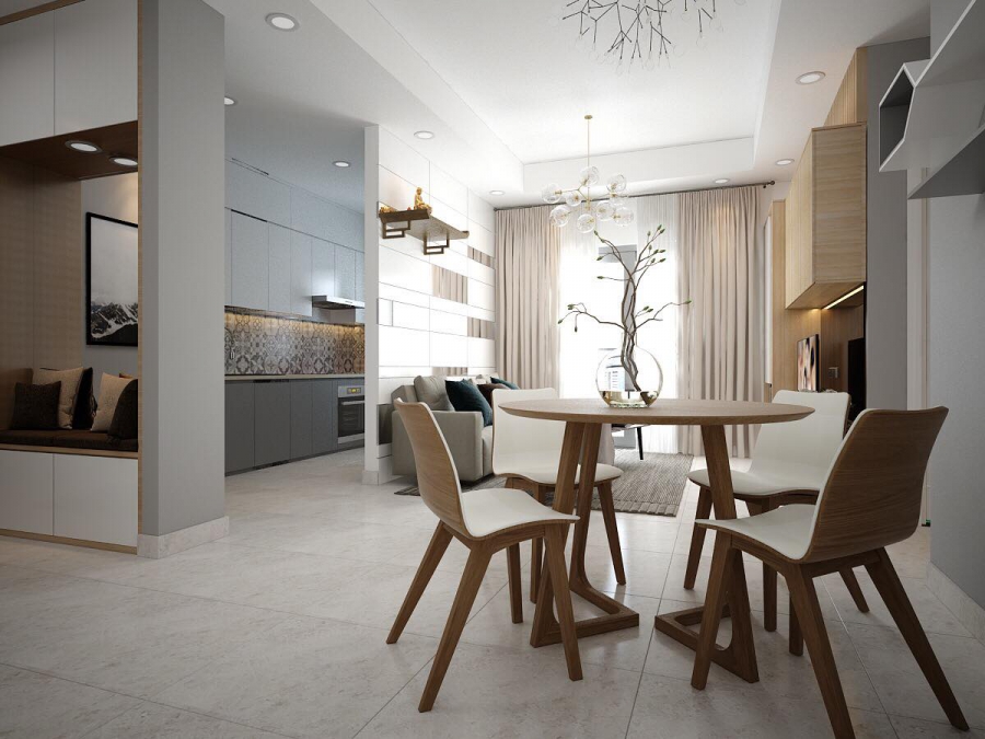 THIẾT KẾ CĂN HỘ 2 PHÒNG NGỦ, PHONG CÁCH HIỆN ĐẠI