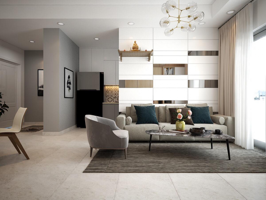 THIẾT KẾ CĂN HỘ 2 PHÒNG NGỦ, PHONG CÁCH HIỆN ĐẠI
