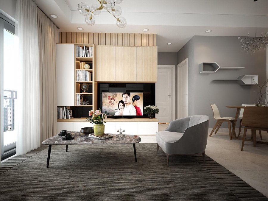 THIẾT KẾ CĂN HỘ 2 PHÒNG NGỦ, PHONG CÁCH HIỆN ĐẠI
