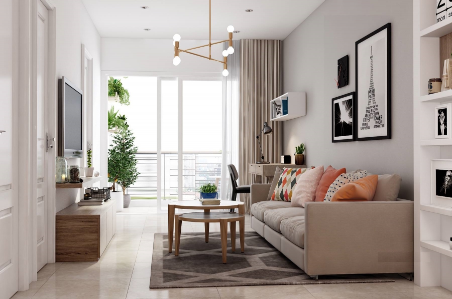THIẾT KẾ NỘI THẤT CĂN HỘ 2 PHÒNG NGỦ