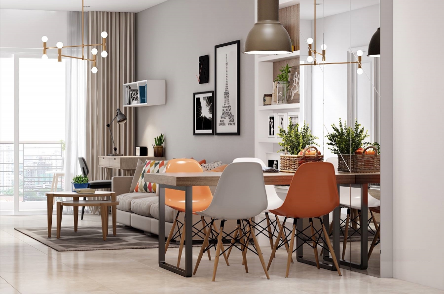 THIẾT KẾ NỘI THẤT CĂN HỘ 2 PHÒNG NGỦ