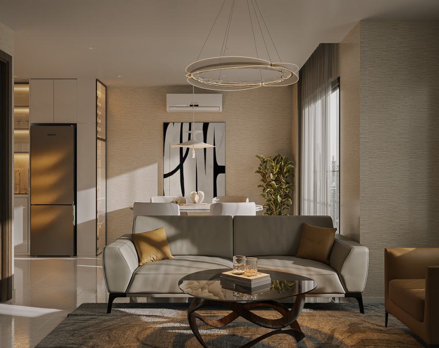 Thiết Kế Thi Công Nội Thất Căn Hộ 2 Phòng Ngủ, Phong Cách Luxury, Vinhome Quận 9, Tp.HCM
