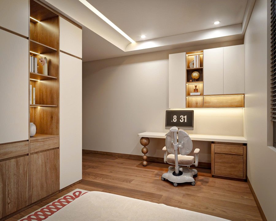 Bàn học và tủ kệ phòng ngủ nhà phố 2 lầu Biên Hòa Đồng Nai Bàn học và tủ kệ phòng ngủ nhà phố 2 lầu Biên Hòa Đồng Nai